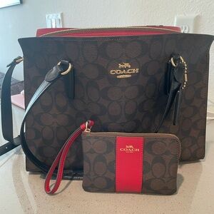 Large Coach Bag and Wristlet
